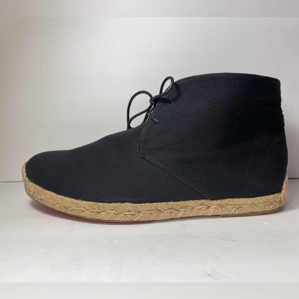 Christian Louboutin cadaques chukka ankle boots espadrille black 40